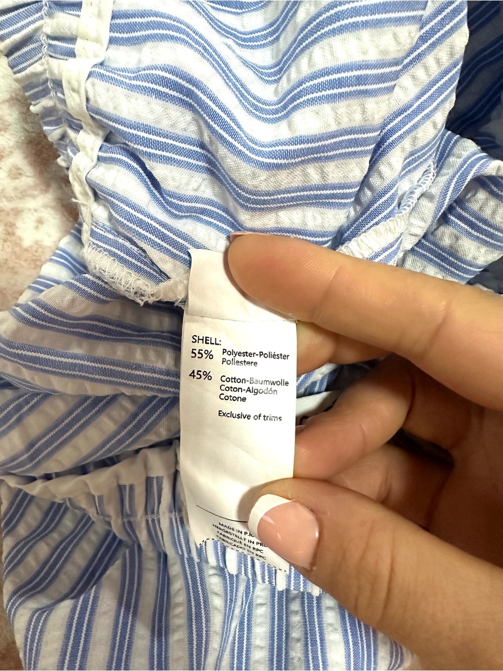 Cupshe 🩵 Striped Cotton Blend Shorts W/ Pockets - Picture 4 of 7